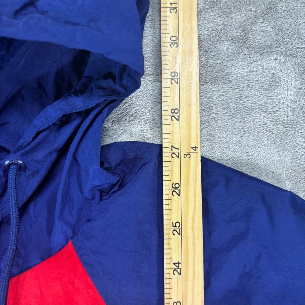 Y2K Nike Windbreaker Jacket Mens S Blue Red White Colorblock Hooded‎ Spell Retro